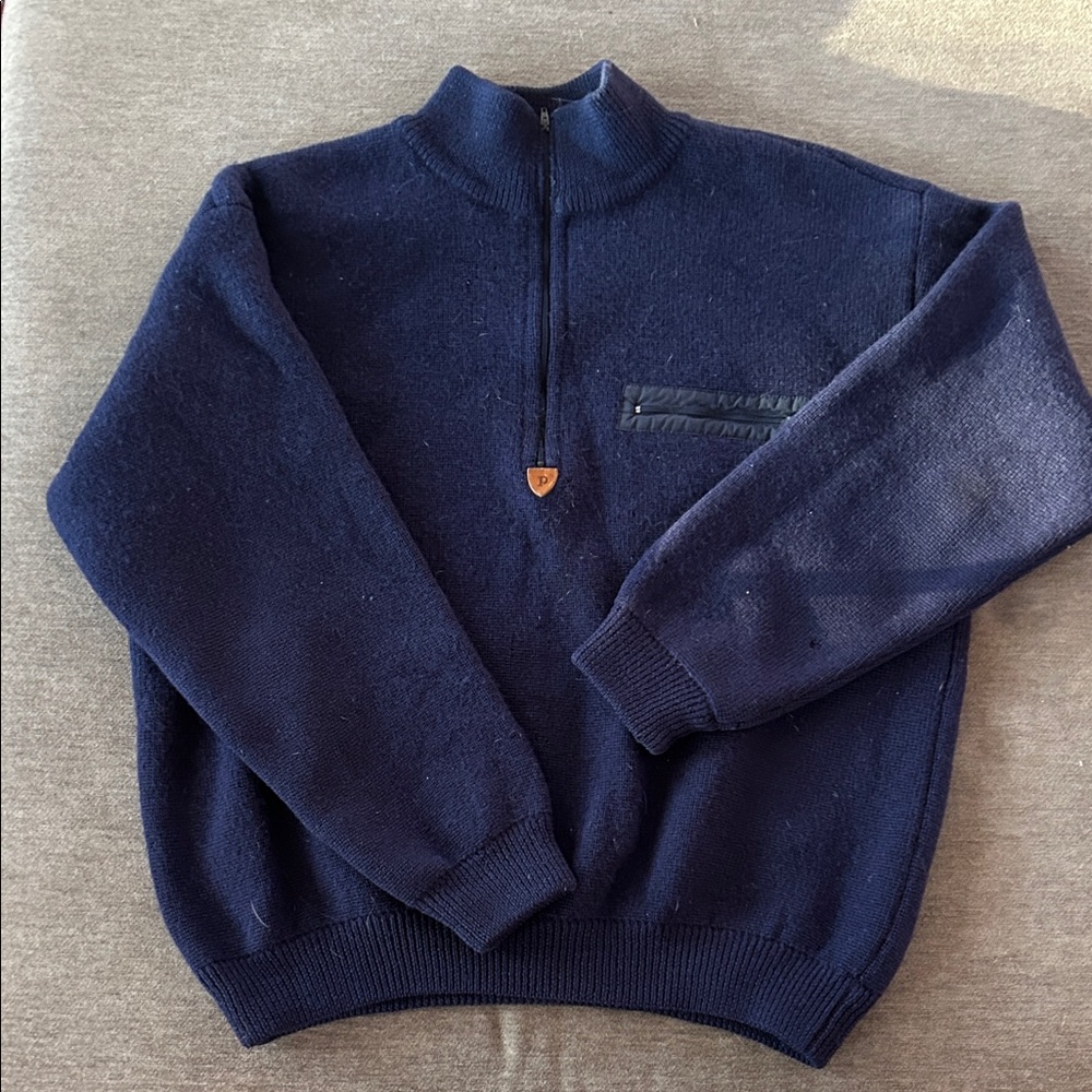 Patagonia Men's Dark Blue Zip-Up Sweater